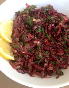 Beetroot leaves stir fry with lemon