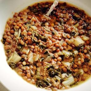 Silverbeet, lemon and lentil&nbsp;soup
