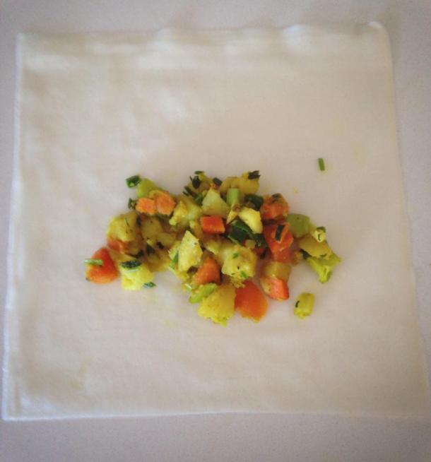 Filling in springroll pastry