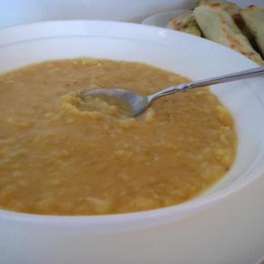 Red lentil and rice&nbsp;soup