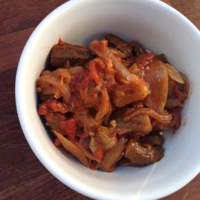 Authentic Lebanese vegetarian okra and&nbsp;tomatoes