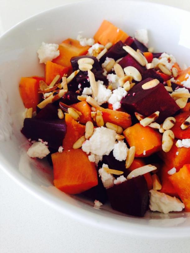 Beetroot, sweet-potatoes and feta  salad