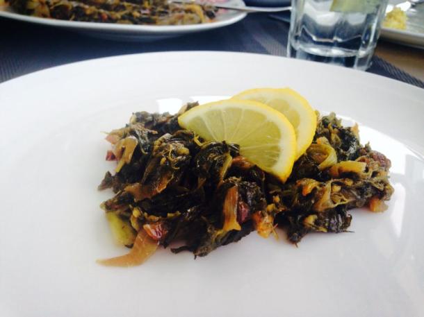 Lebanese curly endives stir fry with lemon