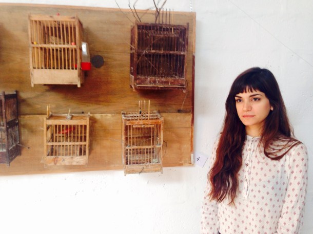 Mirella Salame and her performative installation "freedom and freedom".